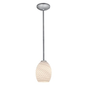 Brandy Firebird Stem Mini Pendant in Brushed Steel