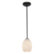 Brandy Firebird Stem Mini Pendant in Oil Rubbed Bronze