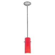 Cylinder Stem Mini Pendant in Brushed Steel