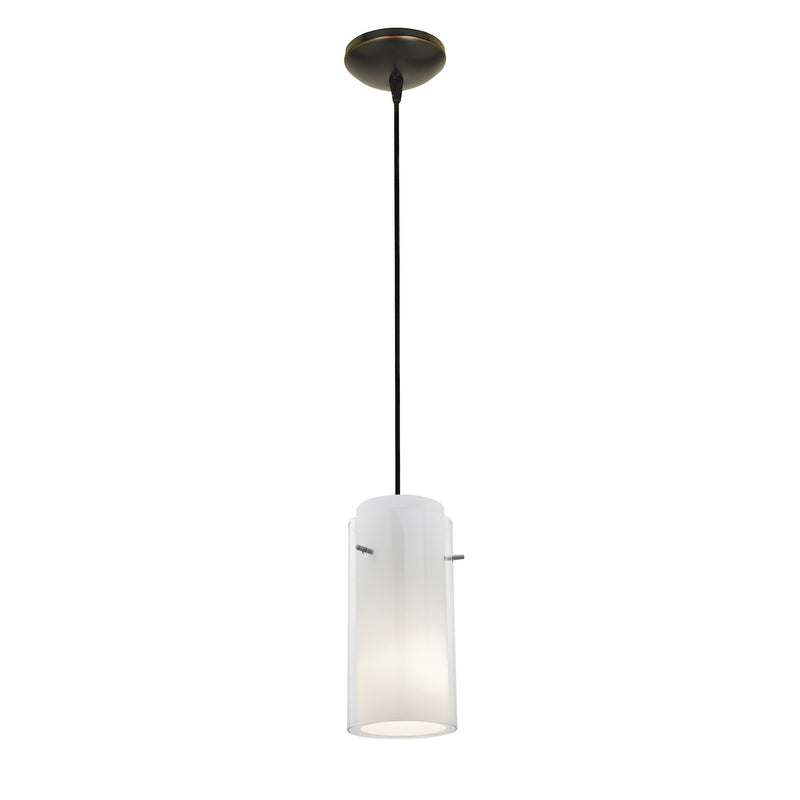Glass'n Glass Cylinder 1-Light Pendant - Lamps Expo
