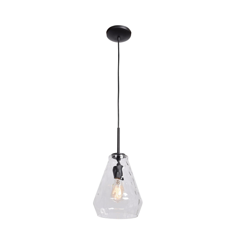 Clear Geo Mini Pendant in Black