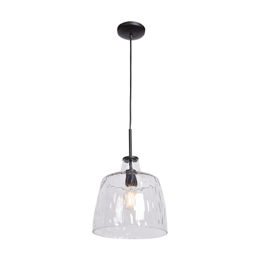 Simplicite Wavy Glass Pendant in Black Finish