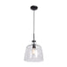 Simplicite Wavy Glass Pendant in Black Finish