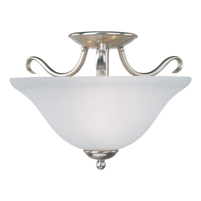 Basix Two Light Semi-Flush Mount in Satin Nickel