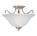 Basix Two Light Semi-Flush Mount in Satin Nickel