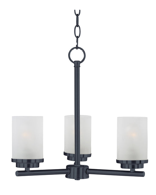 Corona Three Light Chandelier in Black