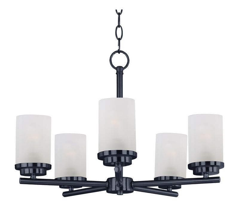 Corona Five Light Chandelier in Black