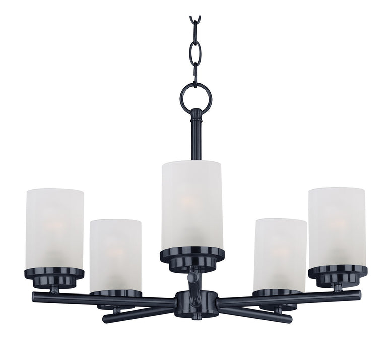 Corona Five Light Chandelier in Black
