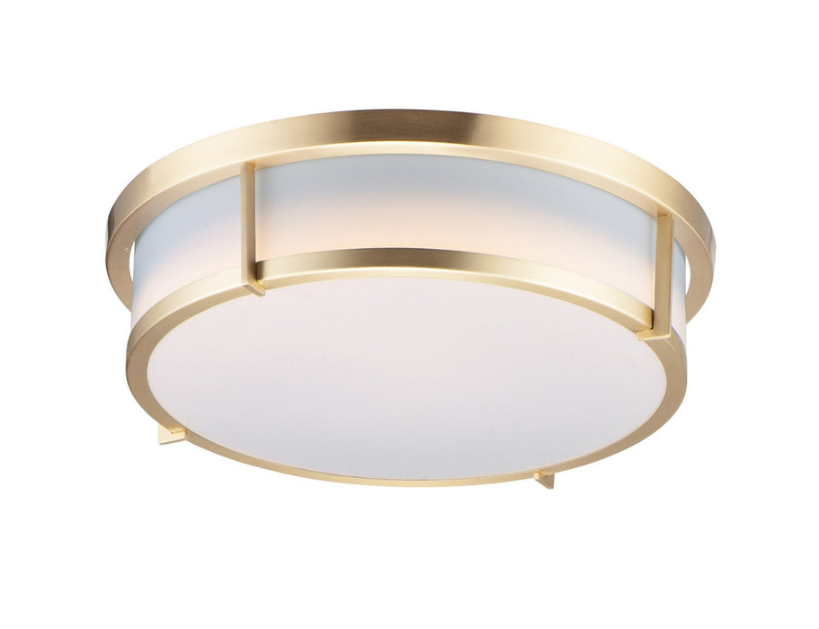 Rogue E26 Two Light Flush Mount in Satin Brass