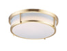 Rogue E26 Two Light Flush Mount in Satin Brass