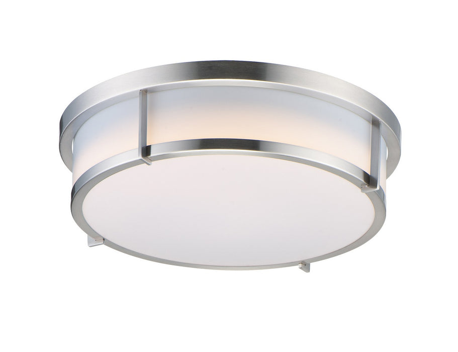 Rogue E26 Two Light Flush Mount in Satin Nickel
