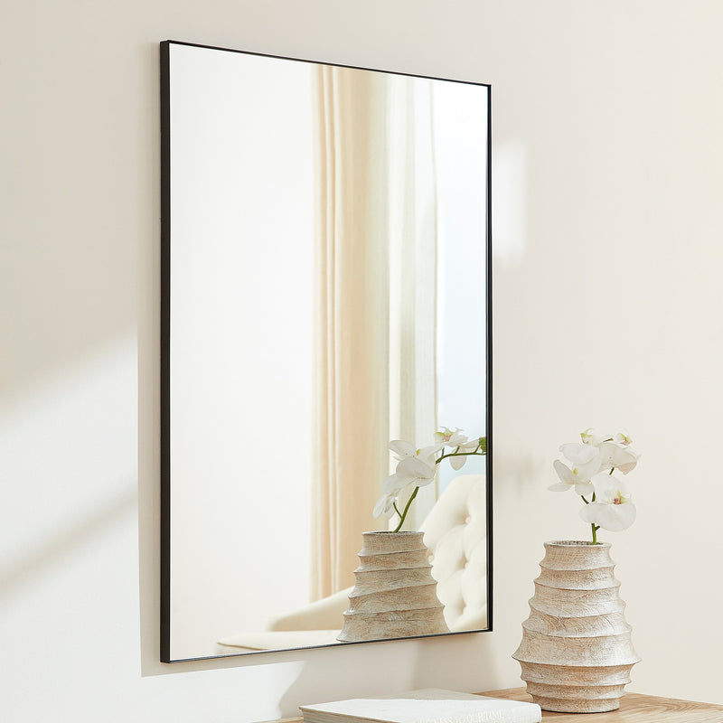 30" x 40" Rectangular Mirror in Matte Black