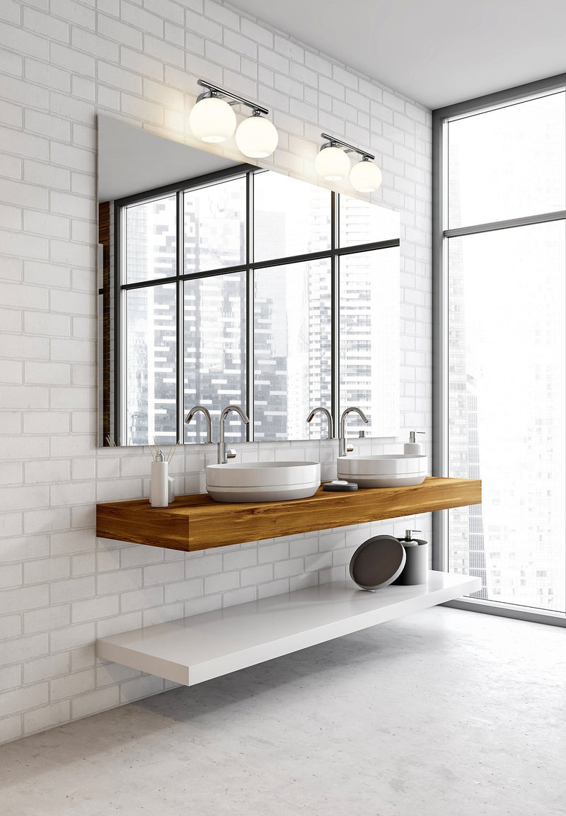 Neoma 2 Light 13.5" Vanity in Chrome in a room setting