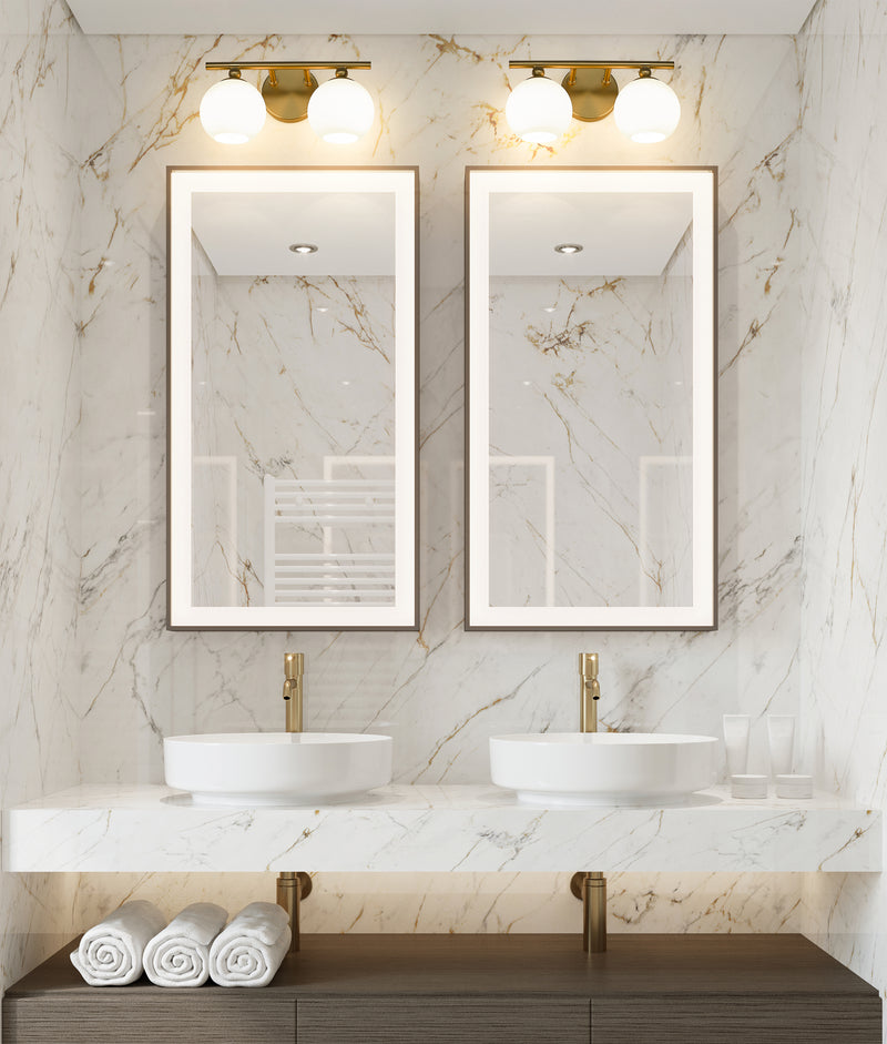 Neoma 2 Light 13.5" Vanity in Modern Gold in a room setting