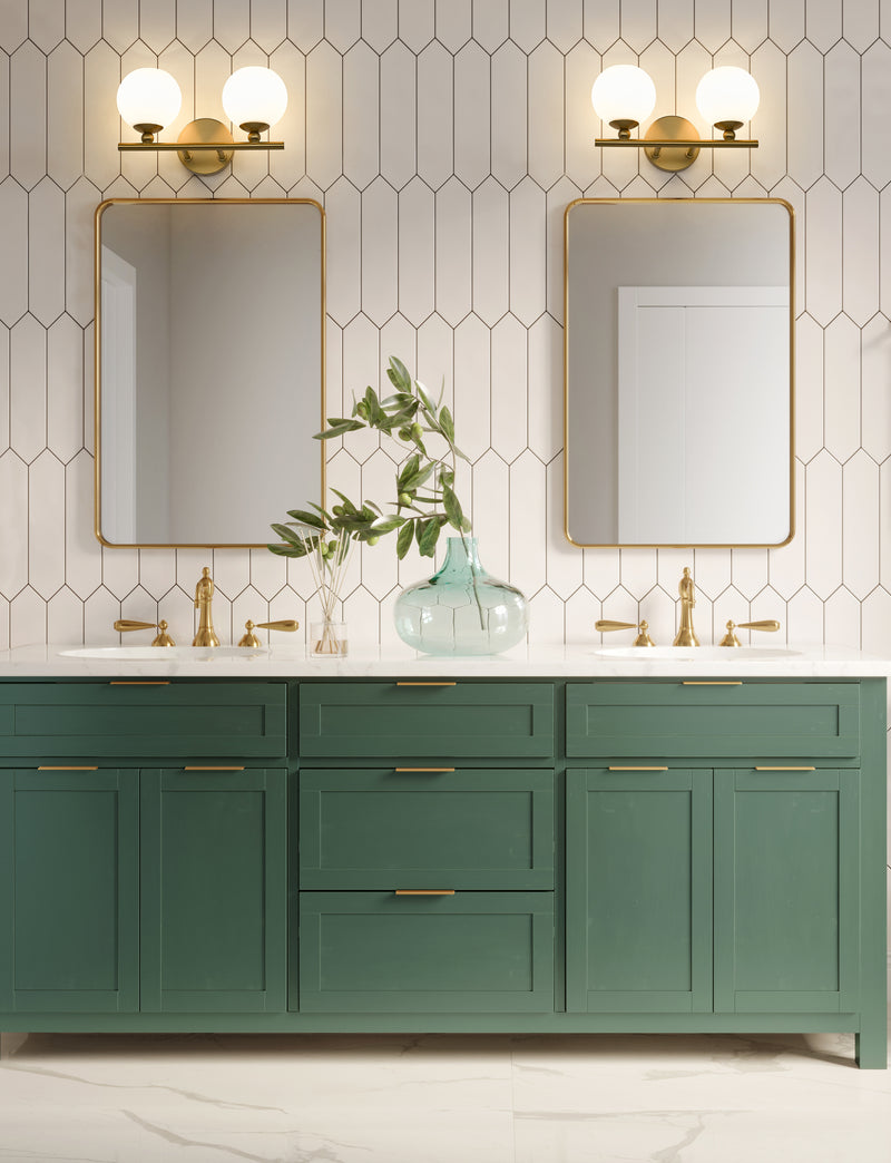Neoma 2 Light 13.5" Vanity in Modern Gold in a room setting