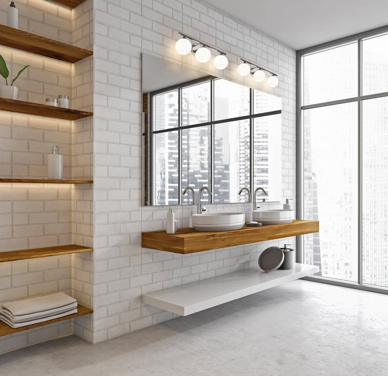 Neoma 3 Light 21.75" Vanity in Chrome in a room setting