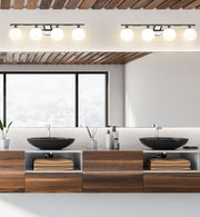 Neoma 4 Light 30" Vanity in Chrome in a room setting
