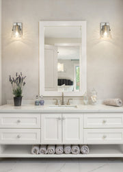 Analia 1 Light 6.5" Wall Sconce in Brushed Nickel in a room setting