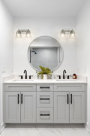Analia 2 Light 16.5" Vanity in Brushed Nickel in a room setting