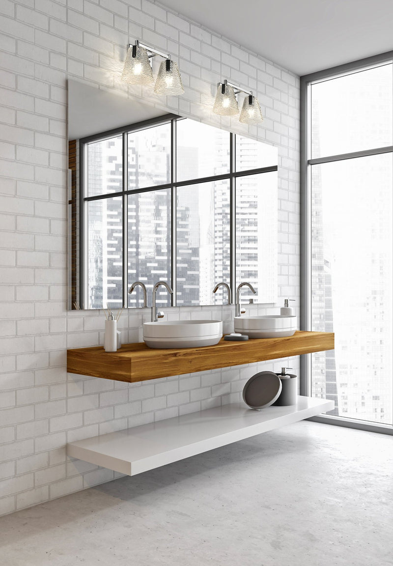 Analia 2 Light 16.5" Vanity in Chrome in a room setting