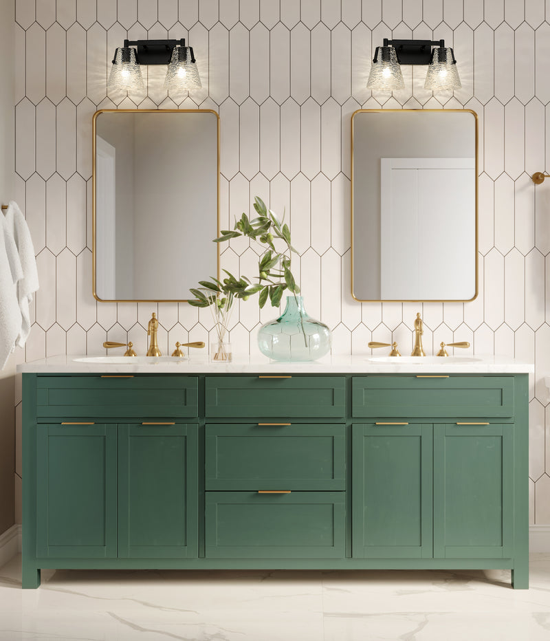 Analia 2 Light 16.5" Vanity in Matte Black in a room setting