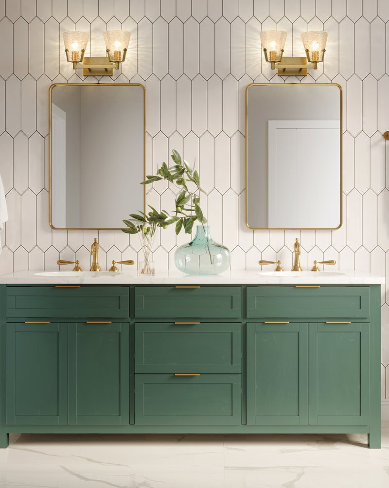 Analia 2 Light 16.5" Vanity in Modern Gold in a room setting