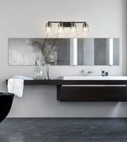 Analia 4 Light 36" Vanity in Matte Black in a room setting