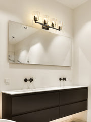 Analia 4 Light 36" Vanity in Matte Black in a room setting