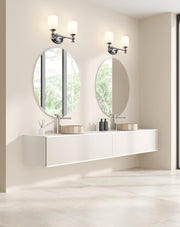 Orion 2 Light 13.75" Vanity in Chrome in a room setting