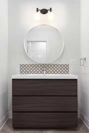 Orion 2 Light 13.75" Vanity in Matte Black in a room setting