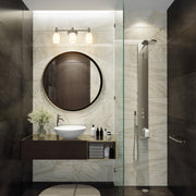 Orion 3 Light 22" Vanity in Brushed Nickel in a room setting