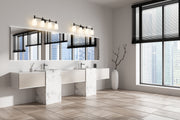 Orion 4 Light 31.25" Vanity in Matte Black in a room setting