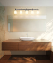 Orion 5 Light 40.25" Vanity in Chrome in a room setting
