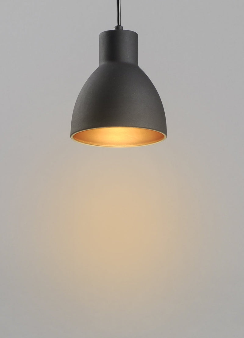 Cora 7" Mini Pendant in Black / Gold