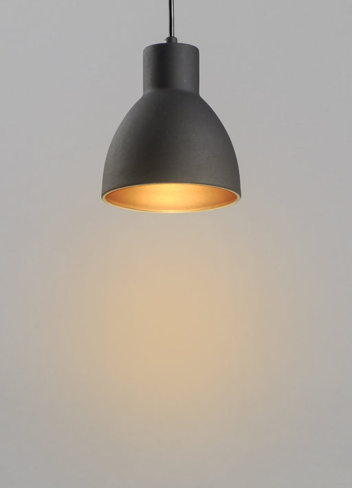 Cora 7" Mini Pendant in Black / Gold