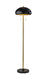 Cap Two Light Floor Lamp in Black & Antique Brass