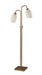 Clara Two Light Floor Lamp in Antique Brass