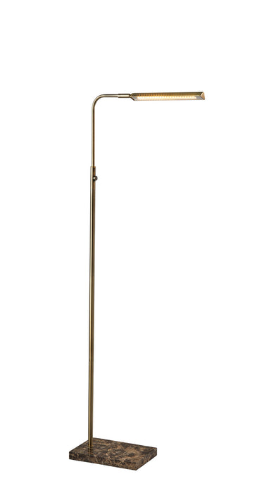 Reader LED Floor Lamp in Antique Brass - Lamps Expo