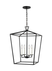Dianna 4-Light Medium Lantern Pendant in Midnight Black