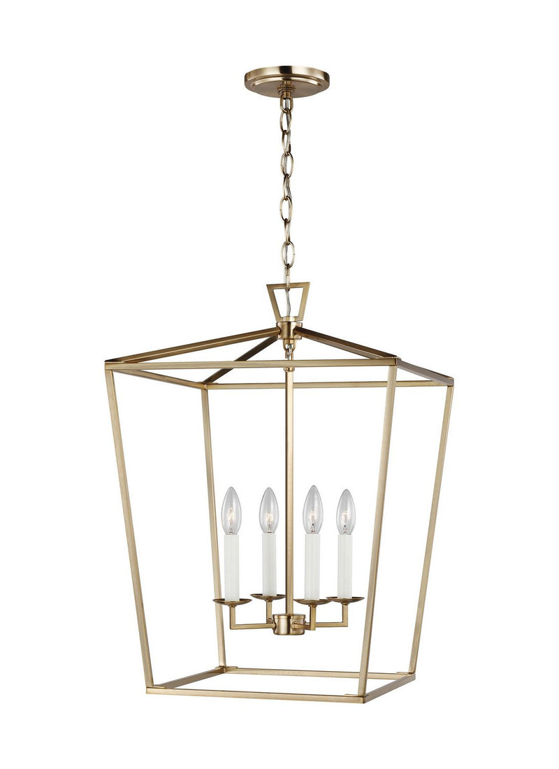 Dianna 4-Light Medium Lantern Pendant in Satin Brass