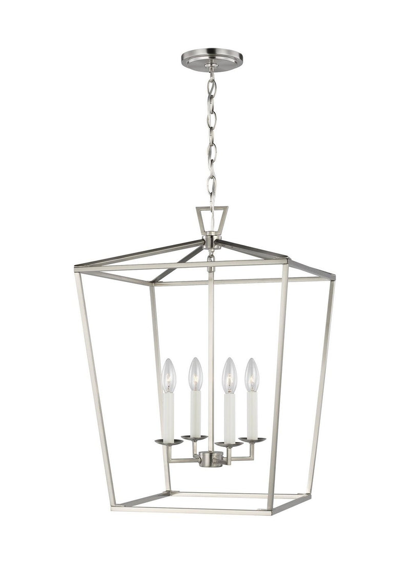Dianna 4-Light Medium Lantern Pendant in Brushed Nickel