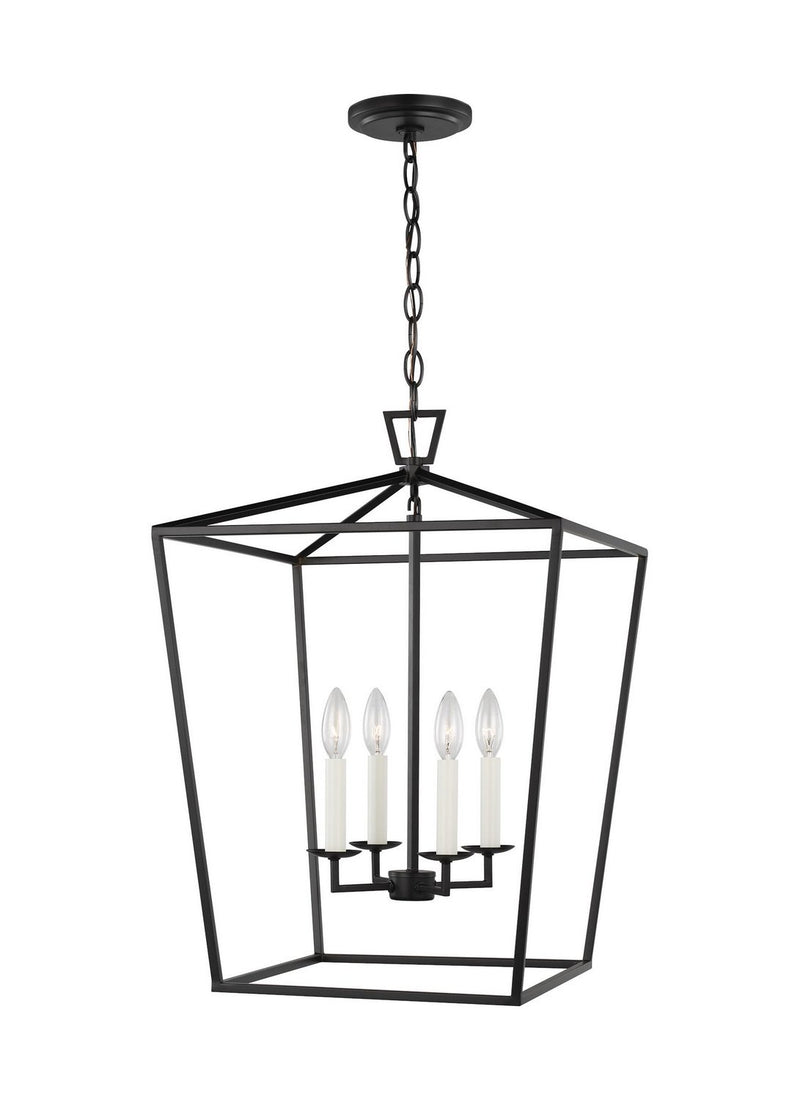 Dianna 4-Light Medium Lantern Pendant in Midnight Black