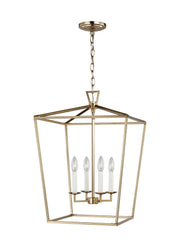 Dianna 4-Light Medium Lantern Pendant in Satin Brass