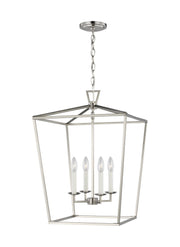 Dianna 4-Light Medium Lantern Pendant in Brushed Nickel