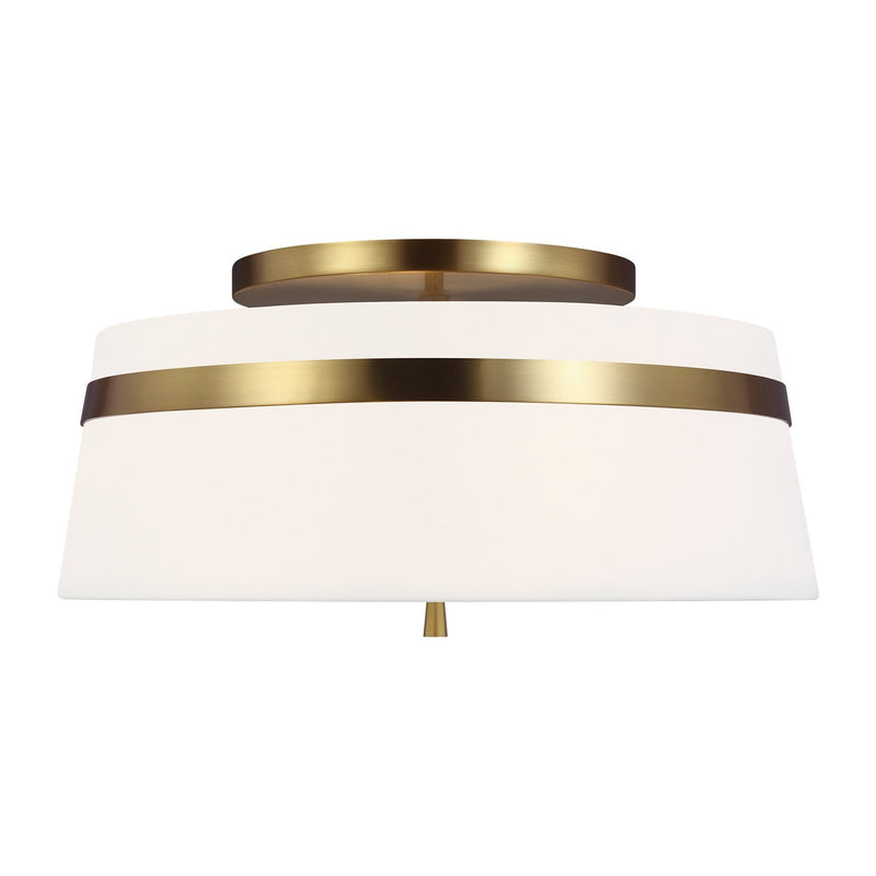 Cordtlandt 3-Light Large Semi-Flush Mount in Burnished Brass