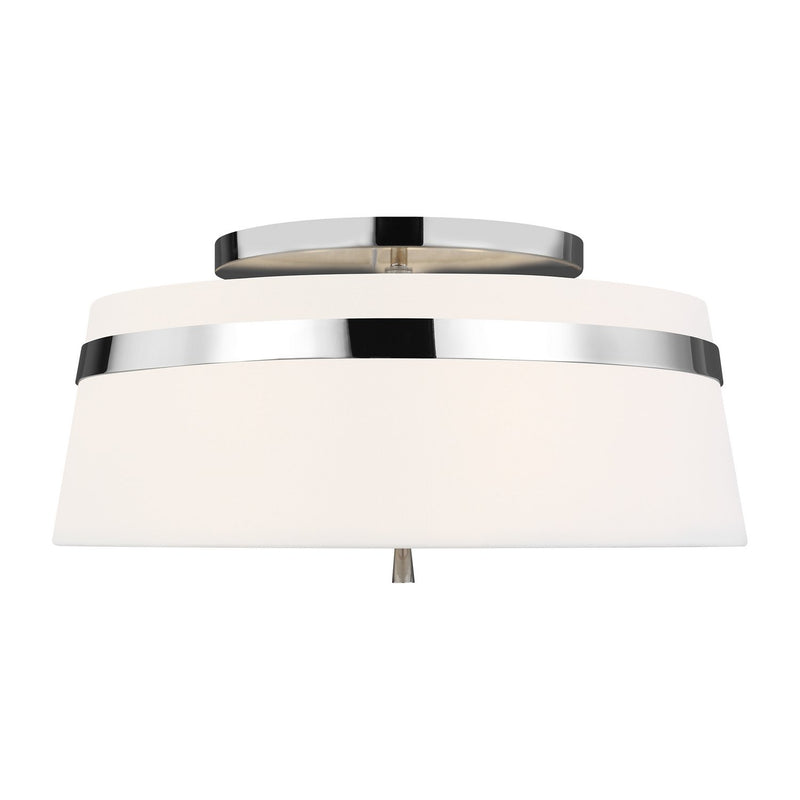 Cordtlandt 3-Light Large Semi-Flush Mount in Polished Nickel