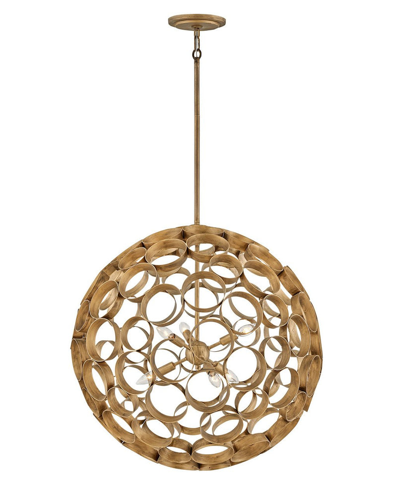 Centric 6-Light Globe Pendant in Burnished Gold