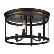 3-Light Flush Mount in Matte Black - Lamps Expo