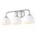 Zoey 3-Light Bath Vanity in Pewter with Matte White Shade