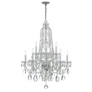 Traditional Crystal 10 Light 32" Chandelier in Polished Chrome